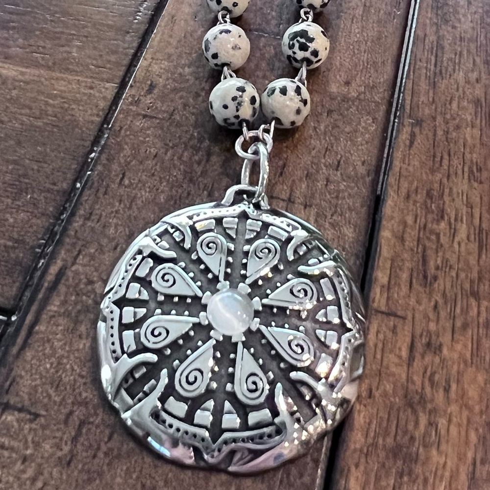 NWOT - specked Jasper Necklace with matching earrings